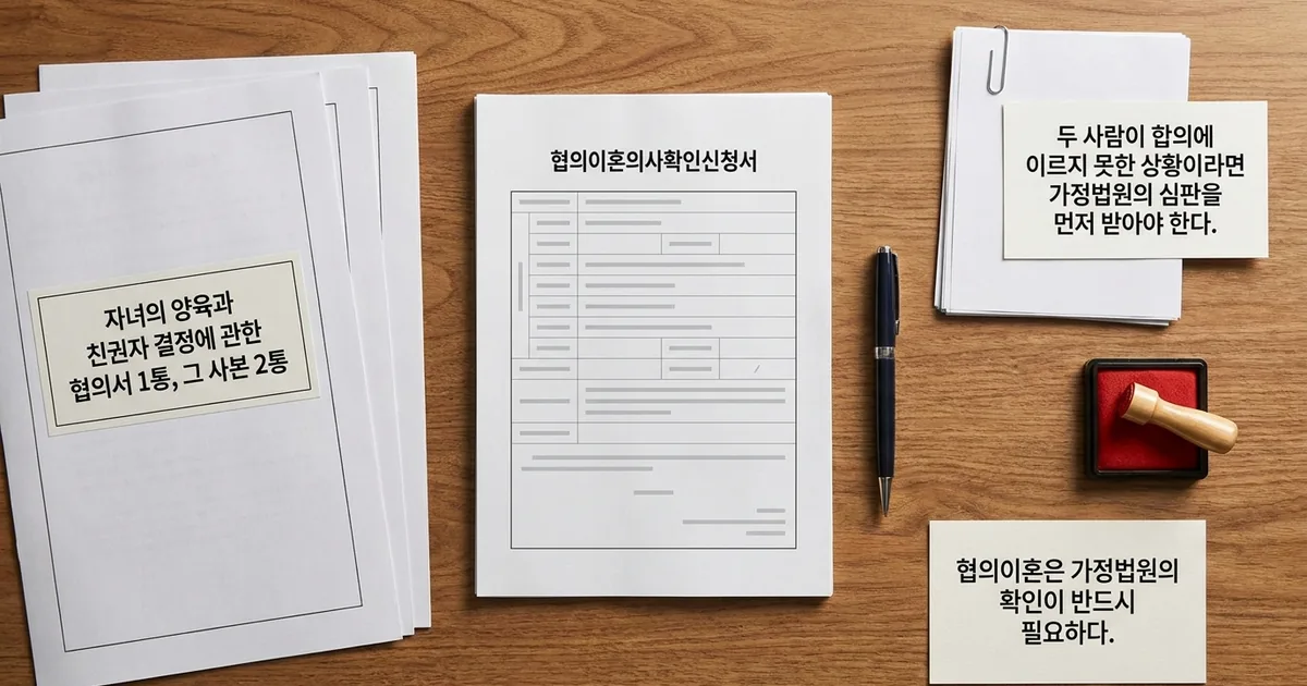 협의이혼 절차와 준비 서류, 숙려기간 정리 — 주제 일러스트