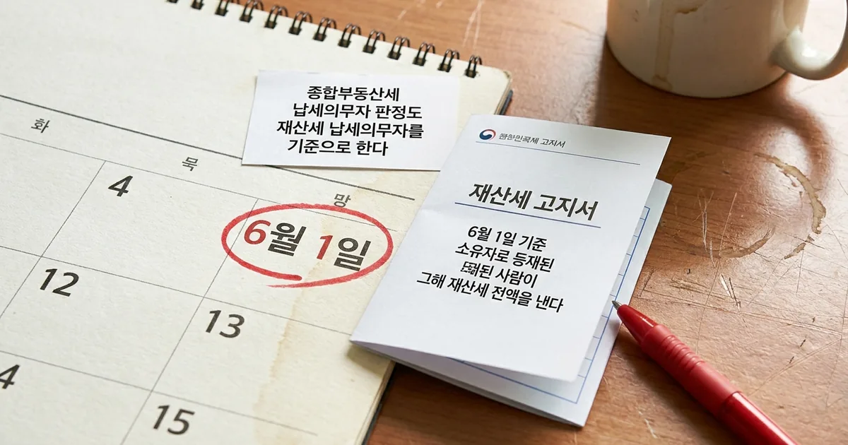재산세, 6월 1일 기준으로 납부자가 결정됩니다 — 주제 일러스트